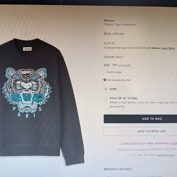 💥 New authentic Kenzo Paris Sweatshirt pullover - Picture 5 of 6